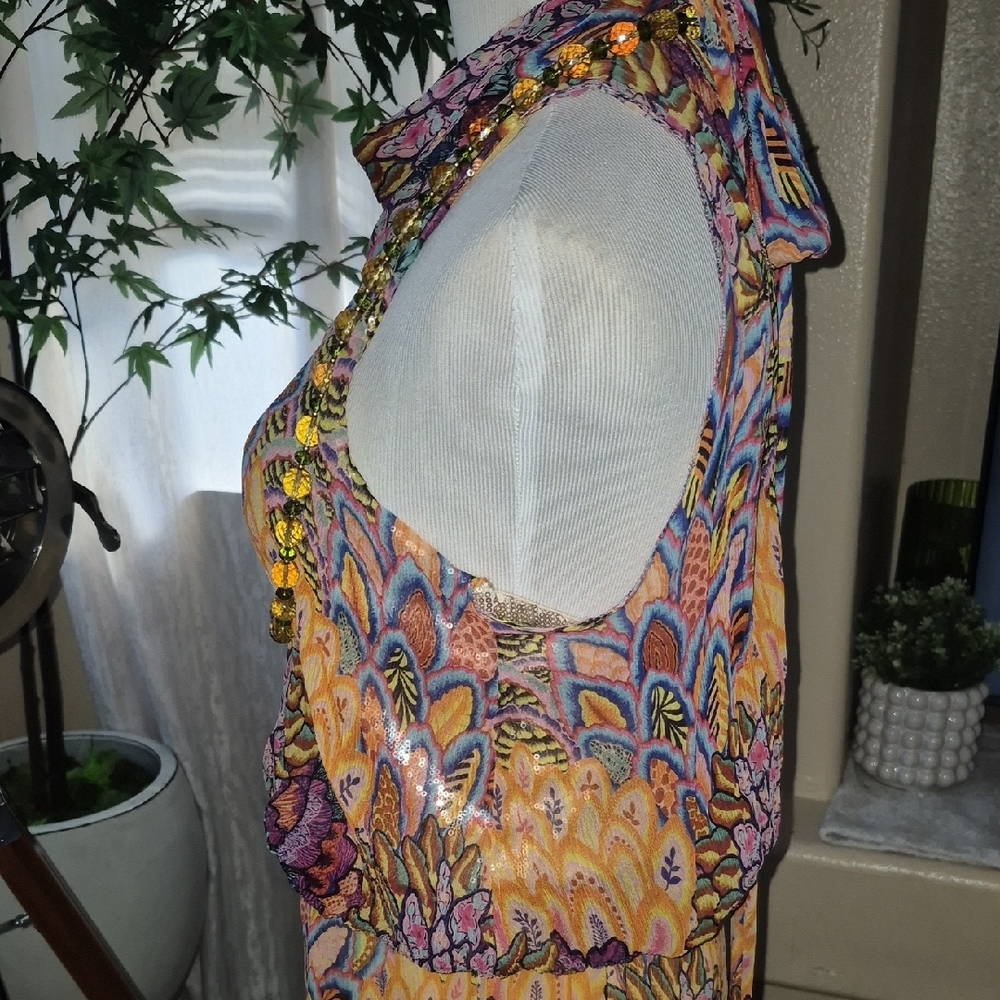 Colorful Patterned Mini Dress - image 4